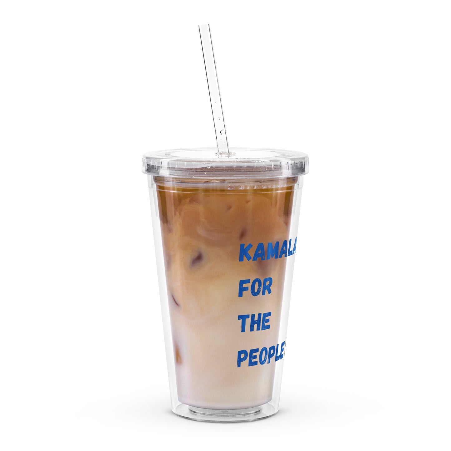 Kamala For President Clear Plastic Tumbler-Brain Foo Designs