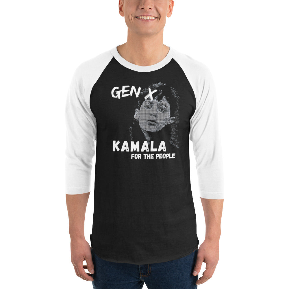 Kamala for President 3/4 sleeve Raglan Baseball Shirt