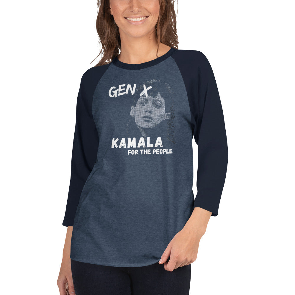 Kamala for President 3/4 sleeve Raglan Baseball Shirt