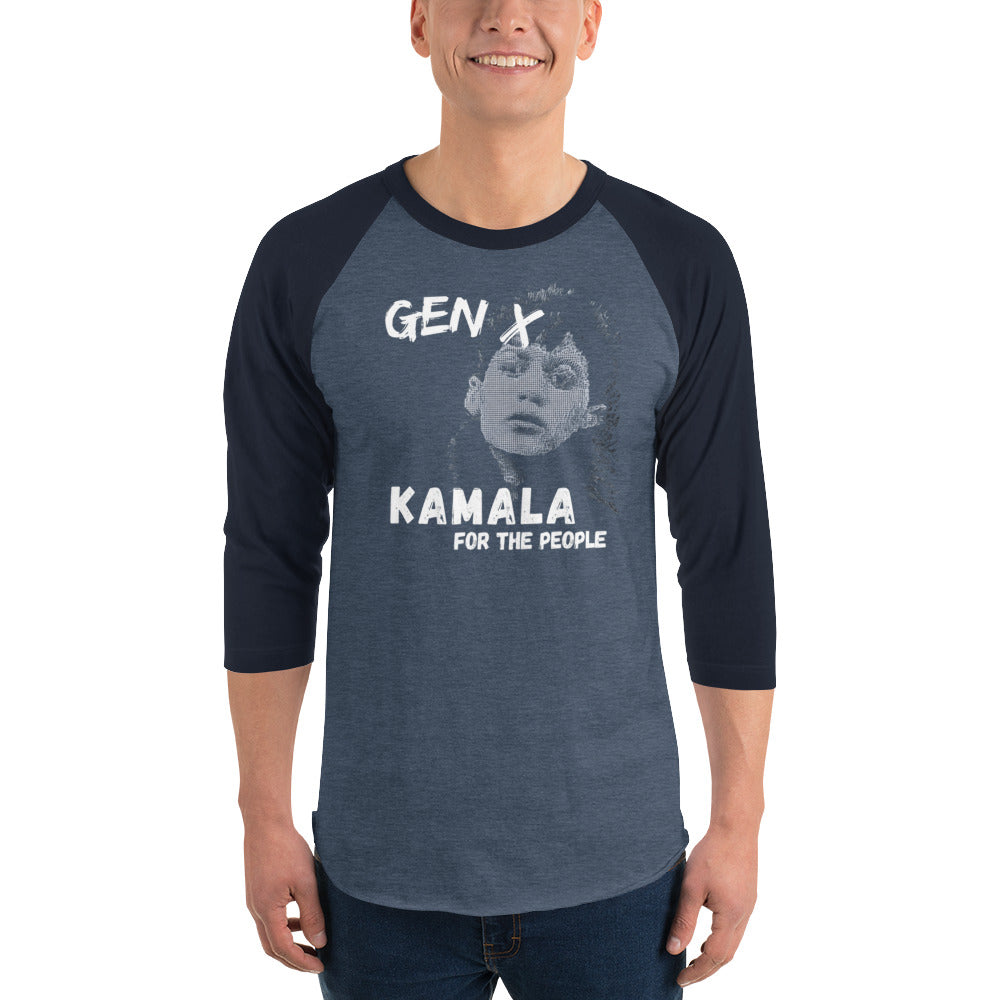 Kamala for President 3/4 sleeve Raglan Baseball Shirt