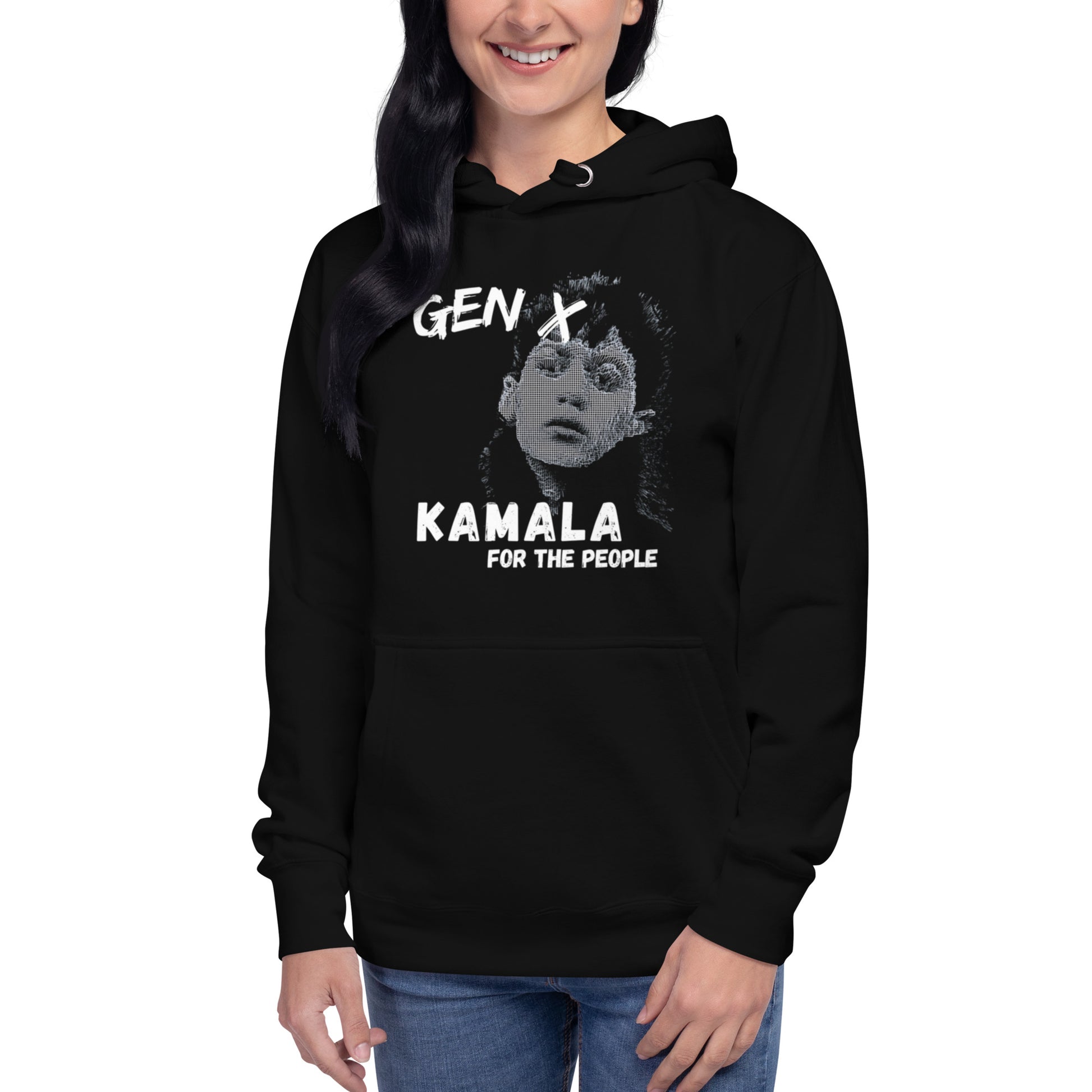 Kamala for President Hoodie Unisex Black-Brain Foo Designs