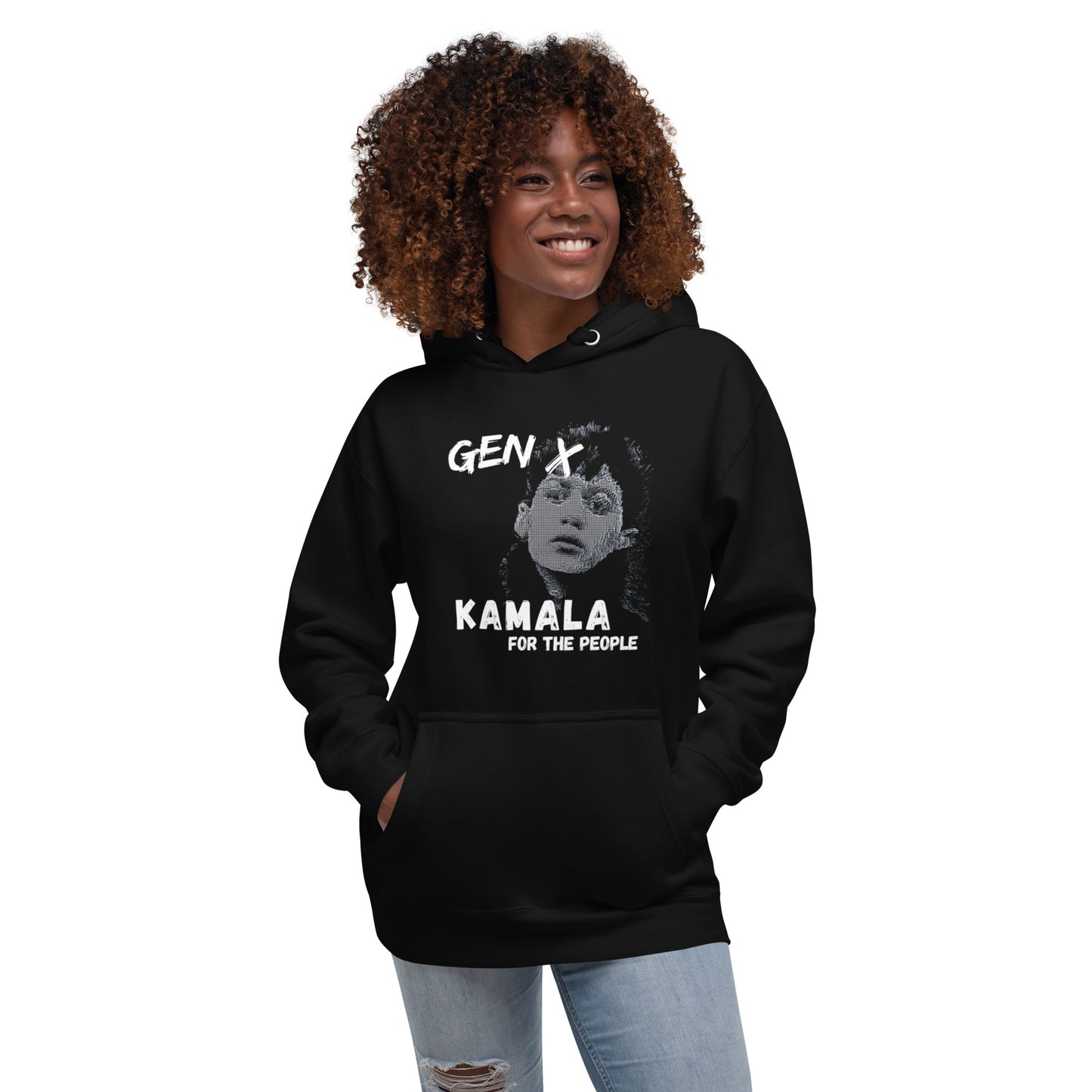 Kamala for President Hoodie Unisex Black-Brain Foo Designs