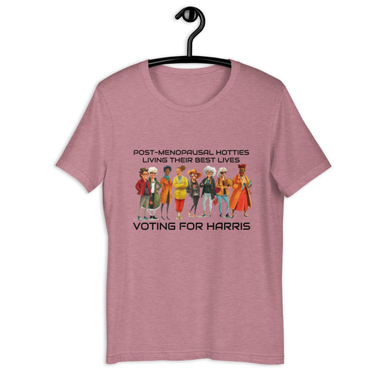 Post-menopausal Hotties Voting for Harris Unisex t-shirt