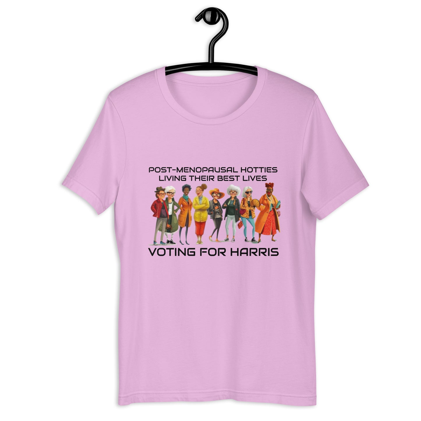 Post-menopausal Hotties Voting for Harris Unisex t-shirt