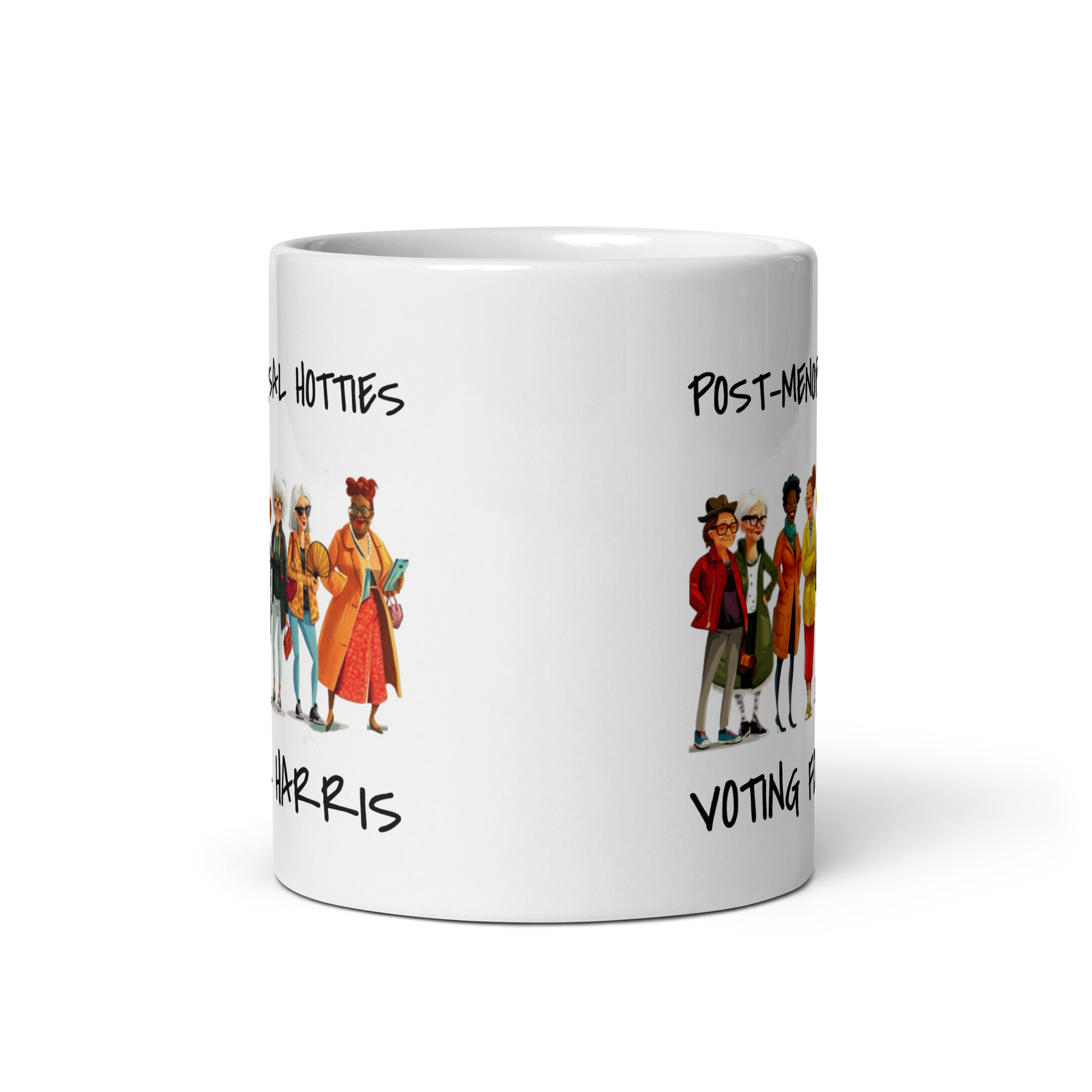 Post-Menopausal Hotties for Harris White Ceramic Glossy mug