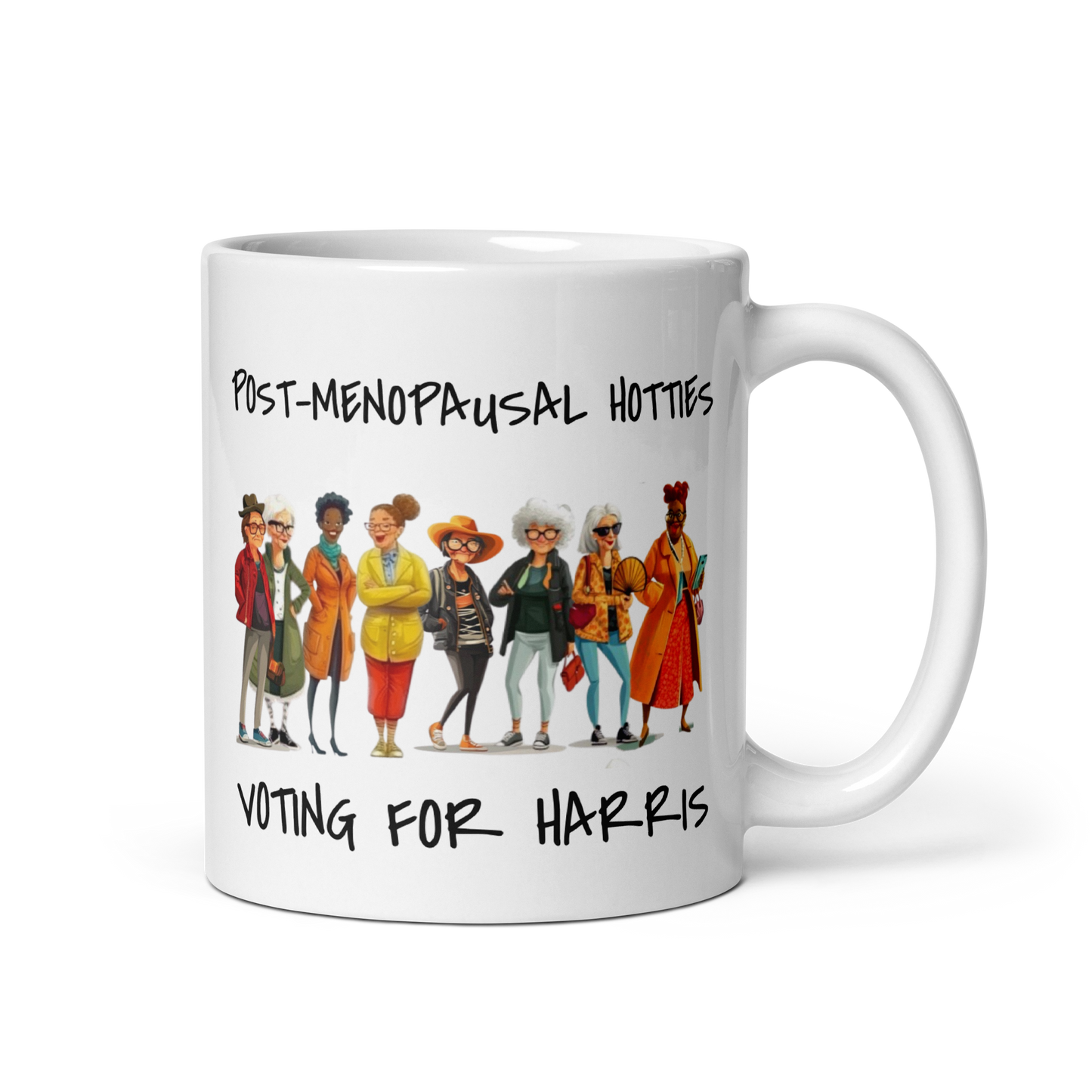 Post-Menopausal Hotties for Harris White Ceramic Glossy mug