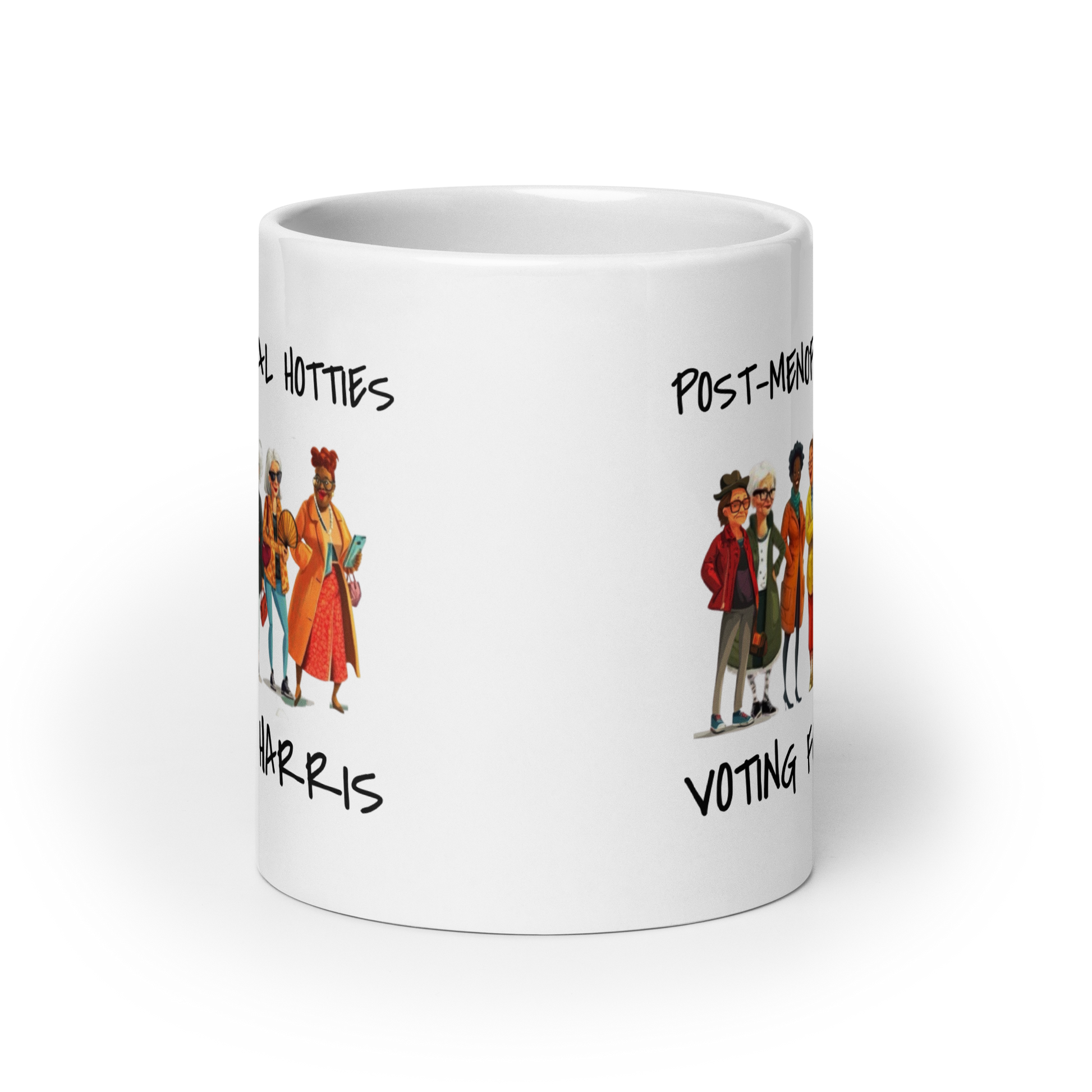 Post-Menopausal Hotties for Harris White Ceramic Glossy mug