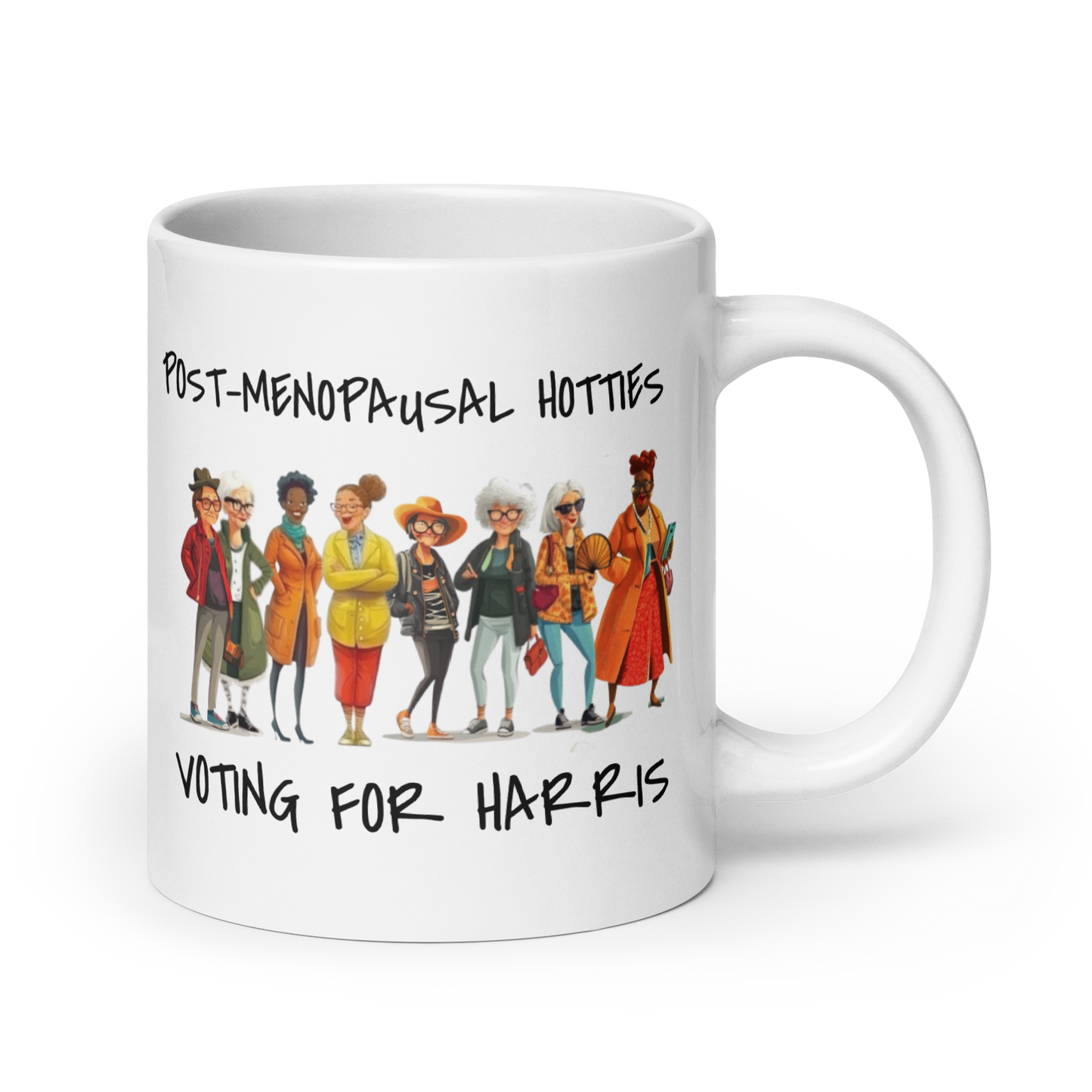 Post-Menopausal Hotties for Harris White Ceramic Glossy mug